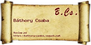 Báthory Csaba névjegykártya
