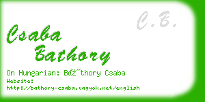 csaba bathory business card